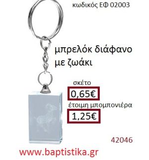 ΣΚΥΛΑΚΙ μπρελόκ διάφανο accessories για βάπτιση ΕΦ-02003