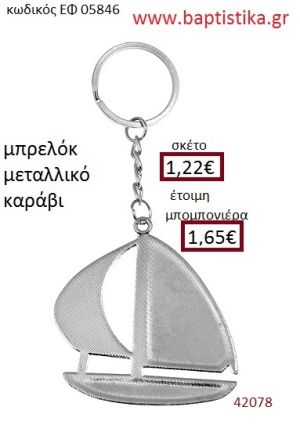 ΚΑΡΑΒΙ μπρελόκ μεταλλικό accessories για βάπτιση ΕΦ-050846