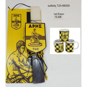 άρης λαμπάδα σε ξύλινη πλάτη και κούπα σετ δώρου τζα 590325