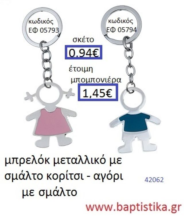ΚΟΡΙΤΣΑΚΙ μπρελόκ μεταλλικό με σμάλτο accessories για βάπτιση ΕΦ-05793