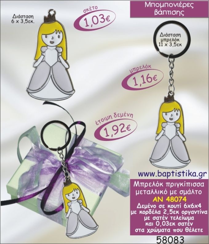 ΠΡΙΓΚΙΠΙΣΣΑ ΜΠΡΕΛΟΚ ΜΕ ΣΜΑΛΤΟ ΣΕ ΚΟΥΤΙ ΜΠΟΜΠΟΝΙΕΡΑ ΒΑΠΤΙΣΗΣ ΑΝ-48074