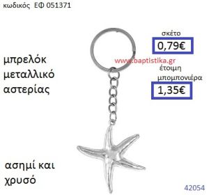 ΑΣΤΕΡΙΑΣ ΜΕΤΑΛΛΙΚΟ ΜΠΡΕΛΟΚ μπομπονιέρα Βάπτισης ΕΦ-051371