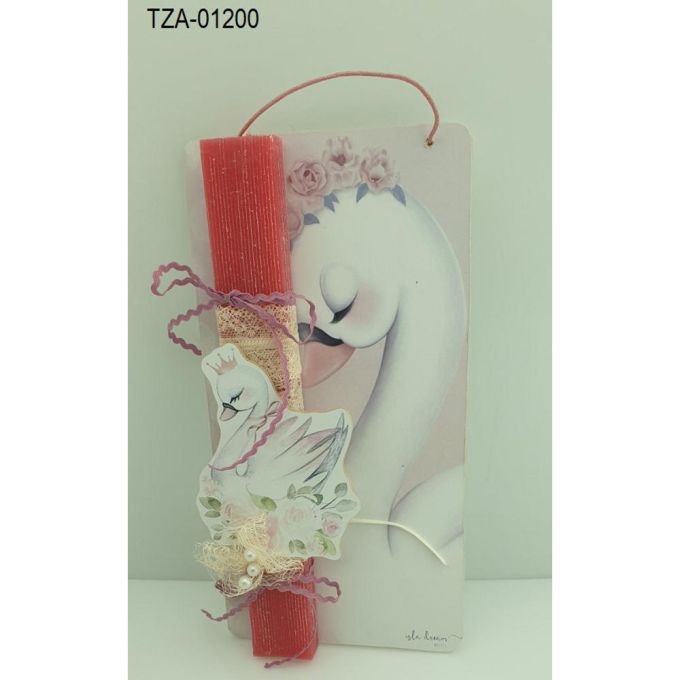 ΚΥΚΝΟΣ ΞΥΛΙΝΟ ΛΑΜΠΑΔΑ ΠΑΣΧΑΛΙΝΗ ΣΕ ΞΥΛΙΝΗ ΠΛΑΤΗ