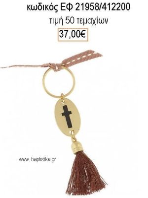 ΜΑΡΤΥΡΙΚΟ ΒΑΠΤΙΣΗΣ ΜΠΡΕΛΟΚ ΟΒΑΛ ΕΠΙΧΡΥΣΟ ΣΤΑΥΡΟ ΚΑΙ ΚΑΦΕ ΦΟΥΝΤΑ ΕΦ-21958/412200 37.00€!!!