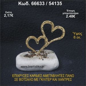 ΚΑΡΔΙΕΣ ΕΠΙΧΡΥΣΕΣ ΣΕ ΒΟΤΣΑΛΟ ΜΕ ΓΚΛΙΤΕΡ ΚΑΙ ΧΑΝΤΡΕΣ ΜΠΟΜΠΟΝΙΕΡΑ - ΔΩΡΟ 66633/54135