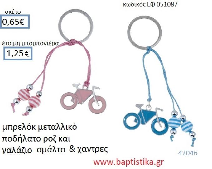 ΠΟΔΗΛΑΤΟ μπρελόκ μεταλλικό με σμάλτο accessories για βάπτιση ΕΦ-051087