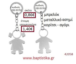 ΚΟΡΙΤΣΑΚΙ μπρελόκ μεταλλικό accessories για βάπτιση ΕΦ-05792