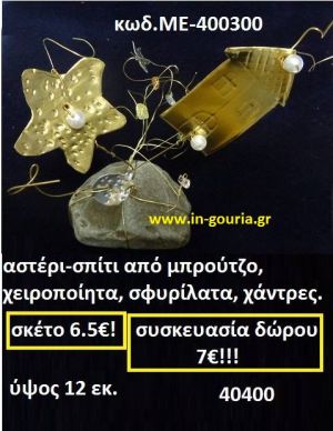 ΑΣΤΕΡΙ - ΣΠΙΤΙ ΑΠΟ ΜΠΡΟΥΝΤΖΟ ΧΕΙΡΟΠΟΙΗΤΑ ΣΦΥΡΗΛΑΤΑ ΜΕ ΧΑΝΤΡΕΣ ΜΕ-400300