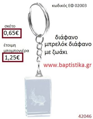 ΚΟΥΝΕΛΑΚΙ μπρελόκ διάφανο accessories για βάπτιση ΕΦ-02003