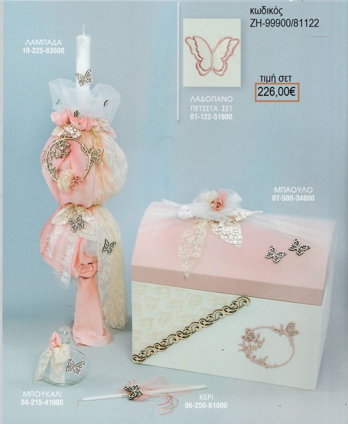 ΠΕΤΑΛΟΥΔΕΣ βαπτιστικό σετ με ΞΥΛΙΝΟ ΚΟΥΤΙ ΖΗ-99900/81122 226.00€!!!