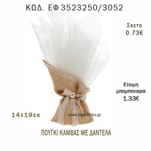 ΠΟΥΓΚΙ ΚΑΜΒΑΣ ΜΕ ΔΑΝΤΕΛΑ ΜΠΟΜΠΟΝΙΕΡΑ - ΔΩΡΟ EF-3523250-3052