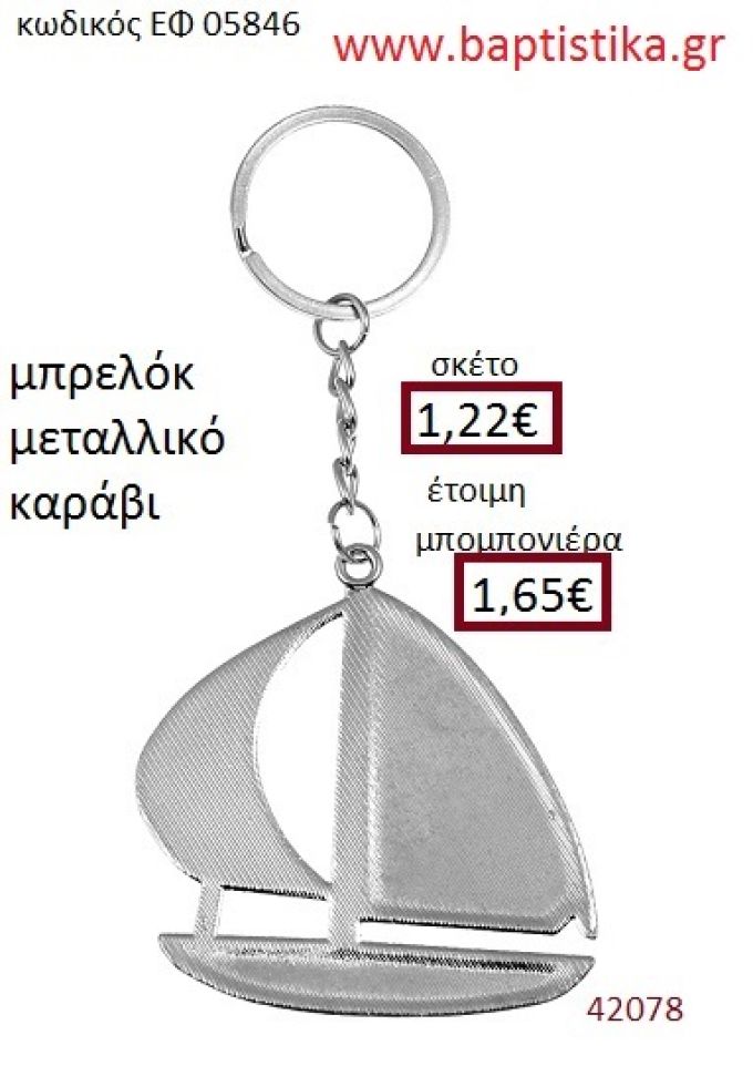ΚΑΡΑΒΙ μπρελόκ μεταλλικό accessories για βάπτιση ΕΦ-050846