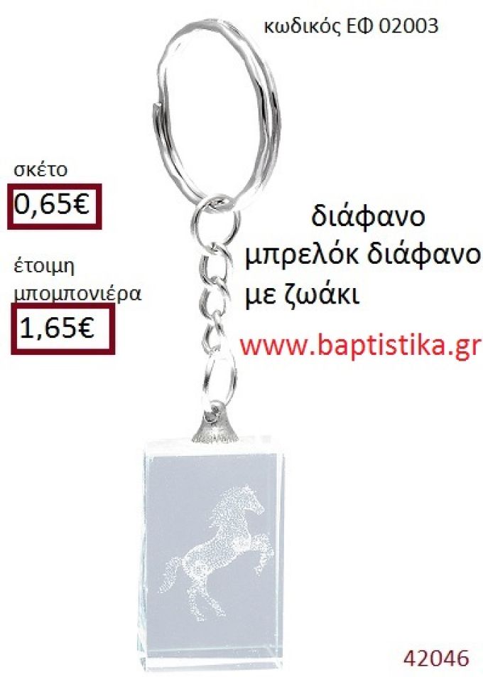 ΑΛΟΓΟ μπρελόκ διάφανο accessories για βάπτιση ΕΦ-02003