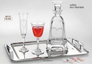 ΣΕΤ ΓΑΜΟΥ ΚΑΡΑΦΑ ΚΑΙ 3 ΠΟΤΗΡΙΑ ΔΙΣΚΟΣ ΜΕ ΣΧΕΔΙΟ ΚΑΡΔΙΑ NOV-195/419000 142.00€!!!