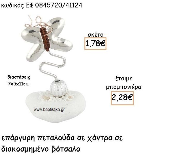 ΠΕΤΑΛΟΥΔΑ ΕΠΑΡΓΥΡΗΗ ΠΑΝΩ ΣΕ ΧΑΝΤΡΑ ΣΕ ΒΟΤΣΑΛΟ ΓΙΑ ΜΠΟΜΠΟΝΙΕΡΕΣ ΒΑΠΤΙΣΗΣ ΕΦ 0845720/41124