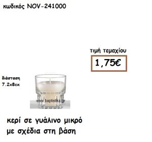 ΚΕΡΙ ΣΕ ΓΥΑΛΙΝΟ ΜΙΚΡΟ ΜΕ ΣΧΕΔΙΑ ΣΤΗ ΒΑΣΗ ΓΙΑ ΚΗΡΟΣΤΑΤΕΣ ΚΑΙ ΦΑΝΑΡΙΑ NOV-54700