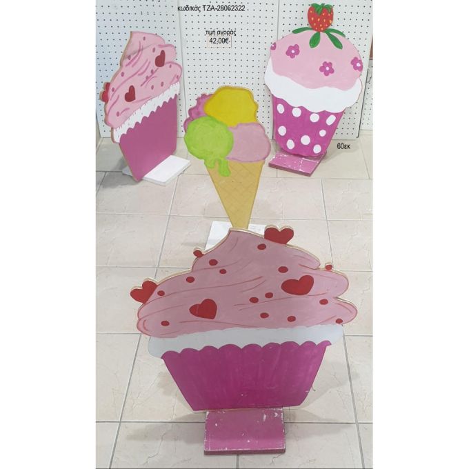 cupcakes παγωτά ξύλινη φιγούρα για αγορά τζα 28062322
