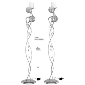 φωτιστικό γάμου ασημί με γυάλινες μπάλες nov 1106