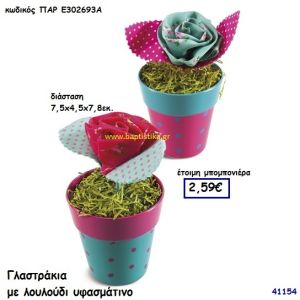 ΓΛΑΣΤΡΑΚΙΑ ΜΕ ΥΦΑΣΜΑΤΙΝΟ ΛΟΥΛΟΥΔΙ μπομπονιέρα Βάπτισης ΠΑΡ-Ε302693Α