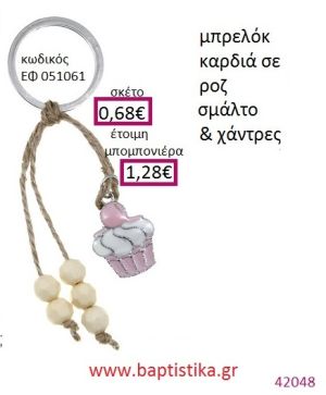 CUPCAKE μπρελόκ μεταλλικό με σμάλτο accessories για βάπτιση ΕΦ-051061
