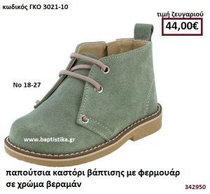 ΠΑΠΟΥΤΣΙΑ ΒΑΠΤΙΣΗΣ ΚΑΣΤΟΡΙ ΜΕ ΦΕΡΜΟΥΑΡ ΣΕ ΧΡΩΜΑ ΒΕΡΑΜΑΝ GORGINO ΔΕΡΜΑΤΙΝΑ-ΑΝΑΤΟΜΙΚΑ ΓΚΟ 3021-10