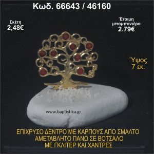 ΔΕΝΤΡΟ ΕΠΙΧΡΥΣΟ ΜΕ ΚΑΡΠΟΥΣ ΑΠΟ ΣΜΑΛΤΟ ΣΕ ΒΟΤΣΑΛΟ ΜΕ ΓΚΛΙΤΕΡ ΚΑΙ ΧΑΝΤΡΕΣ ΜΠΟΜΠΟΝΙΕΡΑ - ΔΩΡΟ 66643/46160