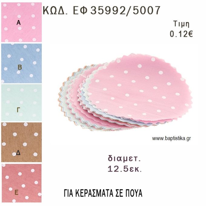 ΜΑΝΤΗΛΙ ΠΟΥΑ ΣΤΡΟΓΓΥΛΟ 12.5ΕΚ φτιάξτο μόνος - υλικά για βαζάκια γλυκών  ΕΦ 35997/3036 0.12€!!!