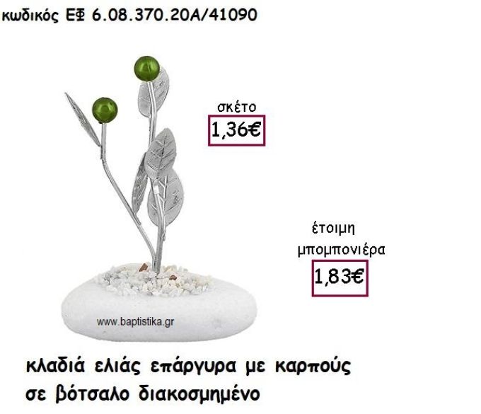 ΚΛΑΔΙΑ ΕΛΙΑΣ ΕΠΑΡΓΥΡΟ ΜΕ ΚΑΡΠΟΥΣ ΣΕ ΒΟΤΣΑΛΟ ΓΙΑ ΜΠΟΜΠΟΝΙΕΡΕΣ ΓΑΜΟΥ ΕΦ 6.08.370.20Α/41090