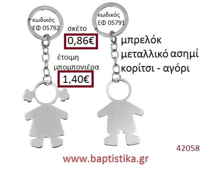 ΚΟΡΙΤΣΑΚΙ μπρελόκ μεταλλικό accessories για βάπτιση ΕΦ-05792