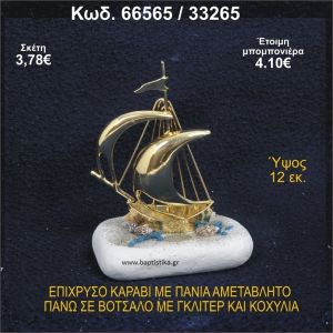 ΚΑΡΑΒΙ ΕΠΑΡΓΥΡΟ ΜΕ ΠΑΝΙΑ ΜΕ ΓΚΛΙΤΕΡ ΚΑΙ ΚΟΧΥΛΙΑ ΜΠΟΜΠΟΝΙΕΡΑ - ΔΩΡΟ 66565/33265