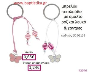 ΠΕΤΑΛΟΥΔΑ μπρελόκ χρυσό - ασημί με σμάλτο accessories για βάπτιση ΕΦ-05133