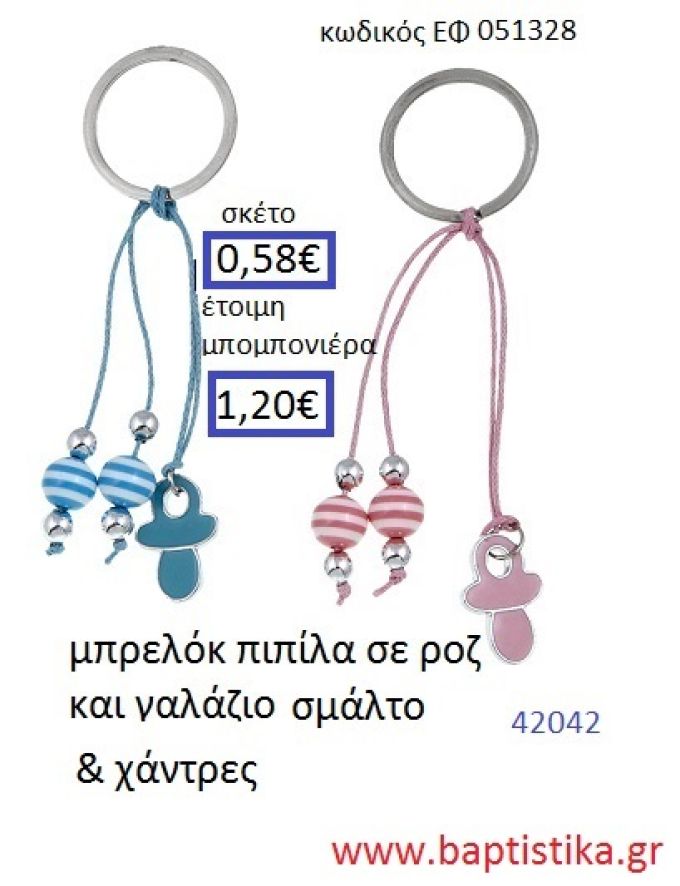 ΠΙΠΙΛΑ μπρελόκ μεταλλικό με σμάλτο accessories για βάπτιση ΕΦ-051328