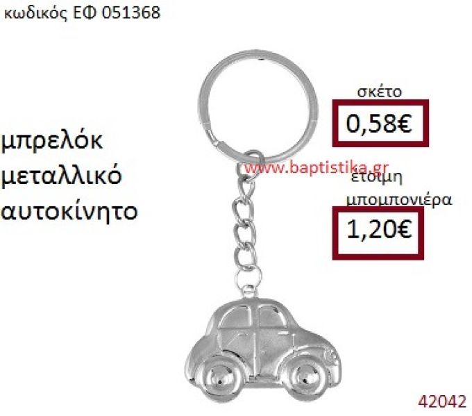ΑΥΤΟΚΙΝΗΤΟ ΜΕΤΑΛΛΙΚΟ ΜΠΡΕΛΟΚ μπομπονιέρα Βάπτισης ΕΦ-051368