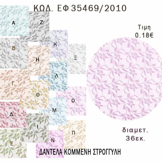 ΜΑΝΤΗΛΙ ΔΑΝΤΕΛΑ ΣΤΡΟΓΓΥΛΟ 24ΕΚ φτιάξτο μόνος - υλικά για μπομπονιέρες  ΕΦ 35469/2010 0.18€!!!