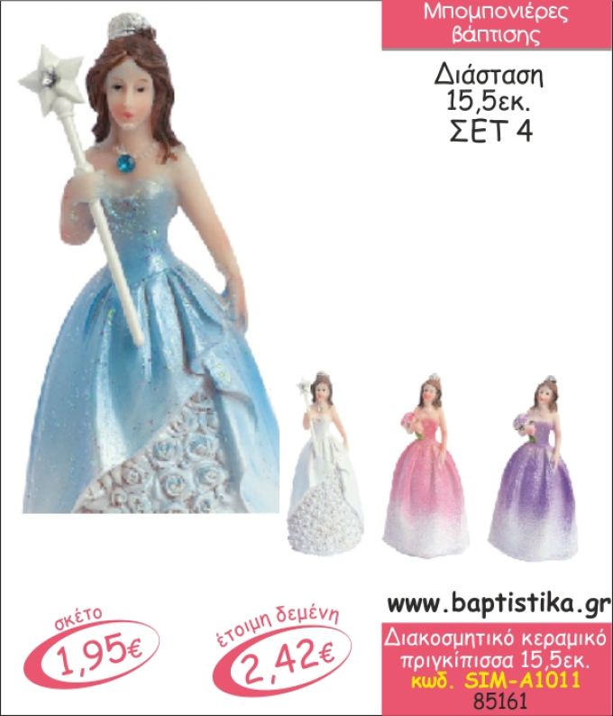 ΠΡΙΓΚΙΠΙΣΣΑ ΚΕΡΑΜΙΚΗ ΔΙΑΚΟΣΜΗΤΙΚΗ ΜΠΟΜΠΟΝΙΕΡΑ ΒΑΠΤΙΣΗΣ SIM-Α1011