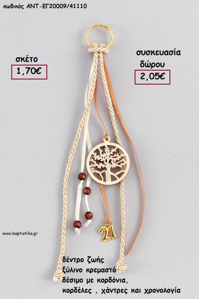 ΔΕΝΤΡΟ ΖΩΗΣ ΞΥΛΙΝΟ ΚΡΕΜΑΣΤΟ ΔΕΣΙΜΟ ΜΕ ΚΟΡΔΟΝΙΑ - ΚΟΡΔΕΛΕΣ - ΧΑΝΤΡΕΣ ΚΑΙ ΧΡΟΝΟΛΟΓΙΑ για γούρι - δώρο ΑΝΤ-ΕΓ20009/41110 2.05€!!!