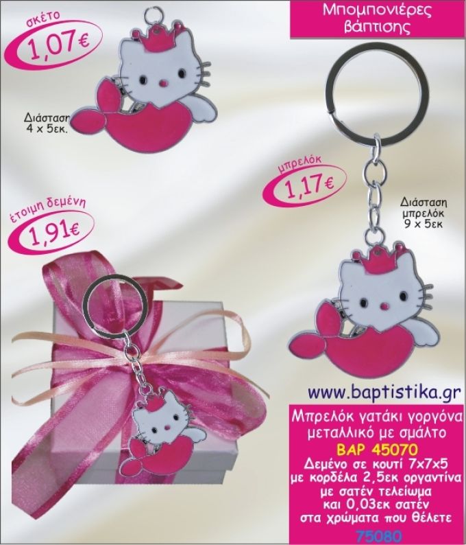 ΧΕΛΛΟΟΥ ΚΙΤΤΥ ΜΠΡΕΛΟΚ ΜΕ ΣΜΑΛΤΟ ΣΕ ΚΟΥΤΙ ΜΠΟΜΠΟΝΙΕΡΑ ΒΑΠΤΙΣΗΣ ΒΑΡ-45070