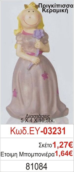 ΠΡΙΓΚΗΠΙΣΣΑ ΚΕΡΑΜΙΚΗ ΜΠΟΜΠΟΝΙΕΡΑ ΒΑΠΤΙΣΗΣ ΕΥ-03231