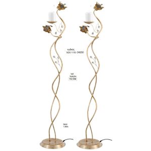 φωτιστικό γάμου με γυάλινα καφέ λουλούδια nov 1119