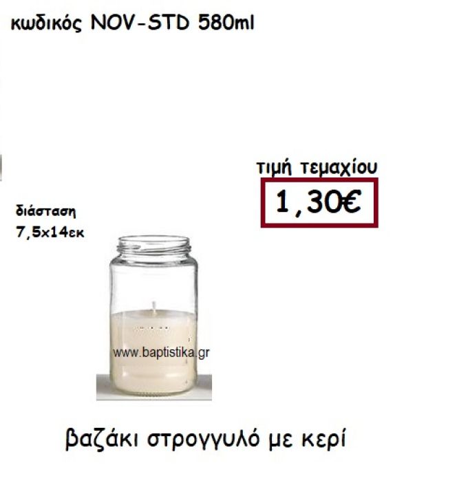 ΒΑΖΑΚΙ ΣΤΡΟΓΓΥΛΟ ΜΕ ΚΕΡΙ ΓΙΑ ΚΗΡΟΣΤΑΤΕΣ ΚΑΙ ΦΑΝΑΡΙΑ NOV-STD 580ML