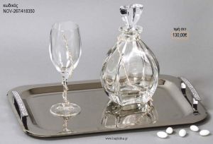 ΣΕΤ ΓΑΜΟΥ ΚΑΡΑΦΑ ΚΑΙ ΠΟΤΗΡΙ ΔΙΣΚΟΣ ΜΕ ΣΧΕΔΙΟ ΒΕΡΓΑ NOV-267/418350 130.00€!!!