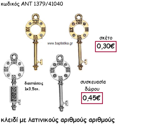 ΚΛΕΙΔΙ ΜΕ ΛΑΤΙΝΙΚΟΥΣ ΑΡΙΘΜΟΥΣ ΜΕ Η' ΧΩΡΙΣ ΧΡΟΝΟΛΟΓΙΑ ΓΙΑ ΓΟΥΡΙ-ΔΩΡΟ ΑΝΤ-1379/41040