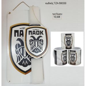 παοκ λαμπάδα σε ξύλινη πλάτη και κούπα σετ δώρου τζα 590330