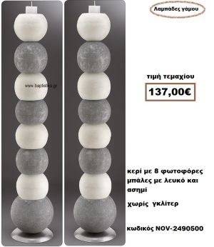 ΛΑΜΠΑΔΑ- ΚΕΡΙΑ ΓΑΜΟΥ ΜΕ 8 ΦΩΤΟΦΟΡΕΣ ΜΠΑΛΕΣ ΜΕ ΛΕΥΚΟ ΚΑΙ ΑΣΗΜΙ ΧΩΡΙΣ ΓΚΛΙΤΕΡ NOV-24905000
