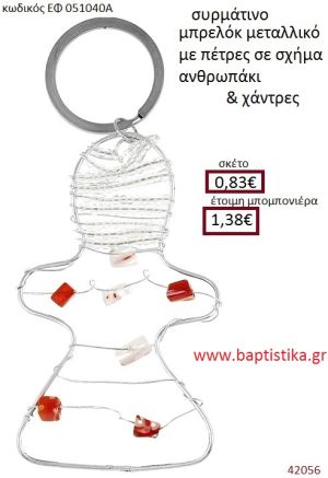 ΑΝΘΡΩΠΑΚΙ μπρελόκ μεταλλικό accessories για βάπτιση ΕΦ-051040Α