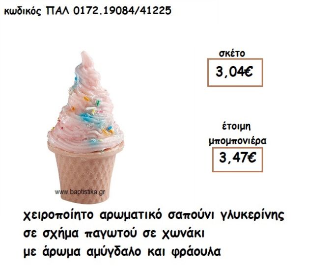 ΠΑΓΩΤΟ ΧΩΝΑΚΙ ΑΡΩΜΑΤΙΚΟ ΣΑΠΟΥΝΙ ΓΙΑ ΜΠΟΜΠΟΝΙΕΡΕΣ ΒΑΠΤΙΣΗΣ ΠΑΛ-0172.19084/41225