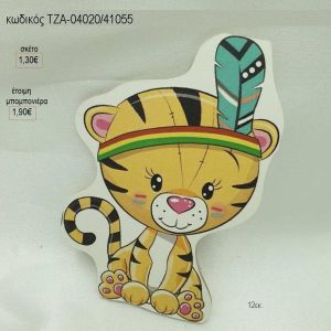 τιγράκι boho ξύλινο μαγνητάκι τζα 04020