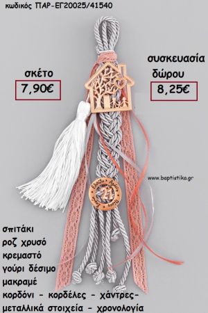 ΣΠΙΤΑΚΙ ΡΟΖ ΧΡΥΣΟ ΚΡΕΜΑΣΤΟ ΔΕΣΙΜΟ ΜΑΚΡΑΜΕ ΚΟΡΔΟΝΙΑ - ΚΟΡΔΕΛΕΣ - ΦΟΥΝΤΑ - ΜΕΤΑΛΛΙΚΑ ΣΤΟΙΧΕΙΑ - ΧΡΟΝΟΛΟΓΙΑ για γούρι - δώρο ΑΝΤ-ΕΓ20025/41540 8.25€!!!