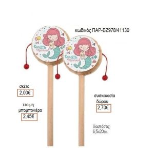 ΓΟΡΓΟΝΑ ΑΥΤΟΚΟΛΛΗΤΟ ΣΕ ΞΥΛΙΝΟ ΤΥΜΠΑΝΑΚΙ