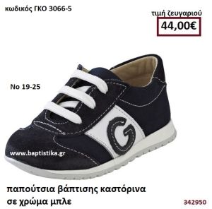 ΠΑΠΟΥΤΣΙΑ ΒΑΠΤΙΣΗΣ ΚΑΣΤΟΡΙΝΑ ΣΕ ΧΡΩΜΑ ΜΠΛΕ GORGINO ΔΕΡΜΑΤΙΝΑ-ΑΝΑΤΟΜΙΚΑ ΓΚΟ 3066-5